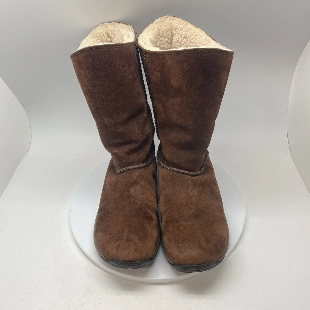 Merrell Primo Stitch High Boots Womens 8 Suede Chestnut Brown Pull‎ Up Fur Lined